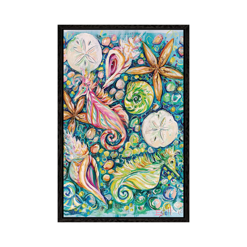 Conchology by Estelle Grengs - Painting on Canvas, Black Framed, 152.5 cm H x 101.5 cm W