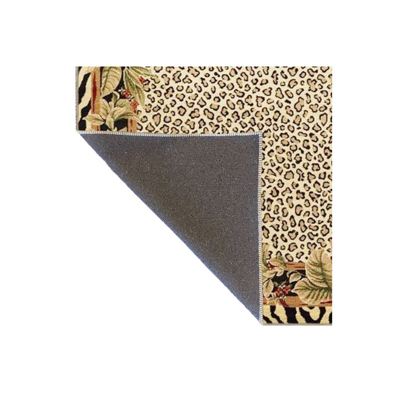 Tapis beige lavable à la machine à motif abstrait et à motif floral beige, Tapis de couloir 2 pi 6 po x 9 pi 10 po