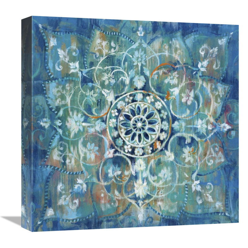 Mandala iii, reproduction d’art sur toile tendue, H 18 po x l 18 po x P 1,5 po, Toile tendue