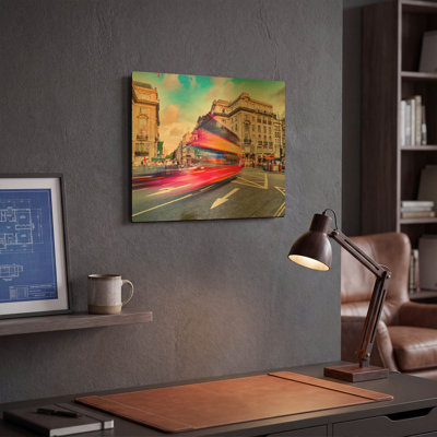 'Piccadilly Circus Rush Hour II' By Mark A Paulda Gold Metal Wall Art, 16" x 12"