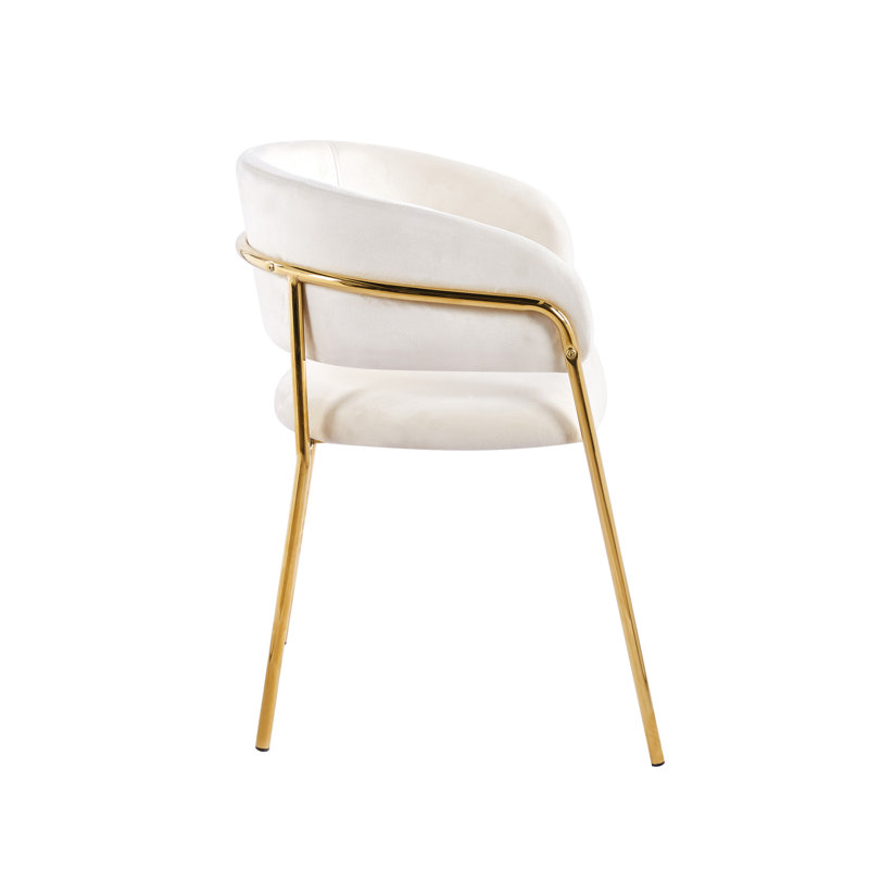 Saif 18.5'' H Velvet Upholstered Armchair, Off White