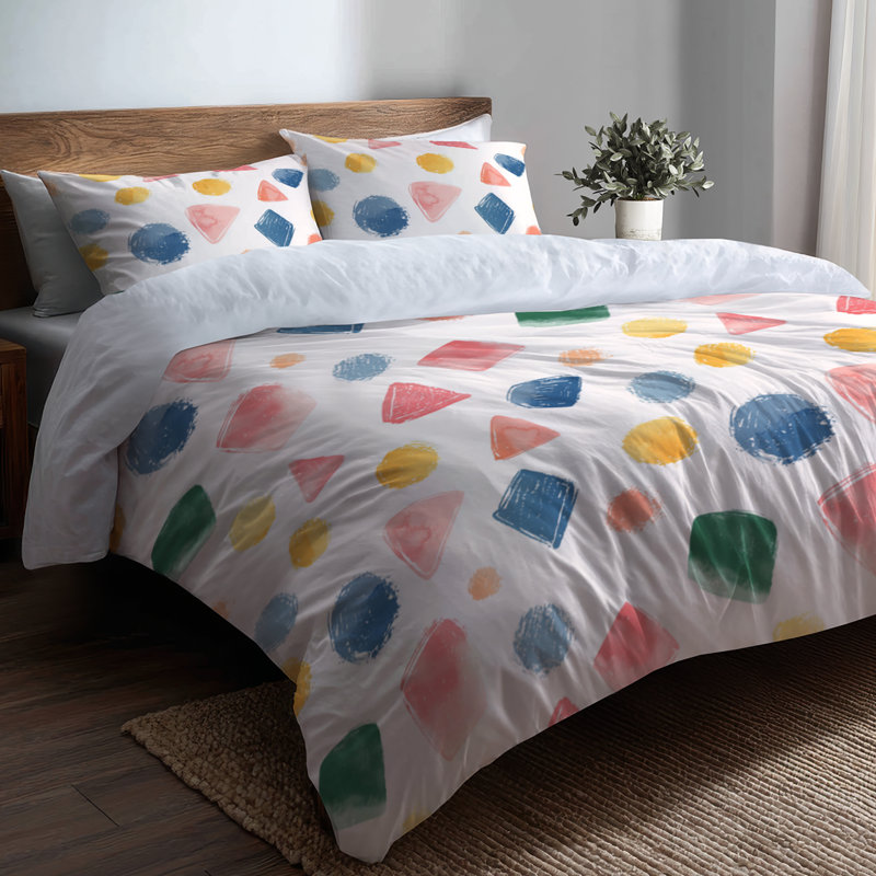 Ensemble d'édredon pour enfants 6 pièces Creative Illustration, Queen Comforter + 3 Additional Pieces