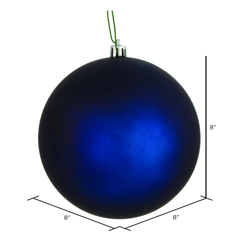 Holiday Décor Ball Ornament, Midnight Blue Matte, 8" H x 8" W x 8" D