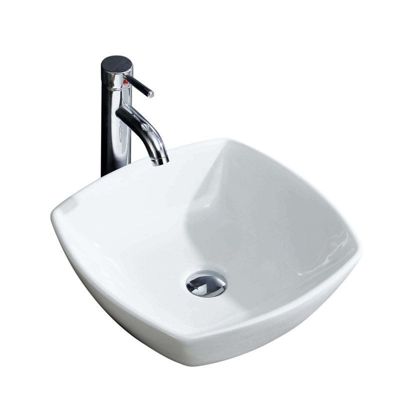 Modern Ceramic Square Vessel Bathroom Sink