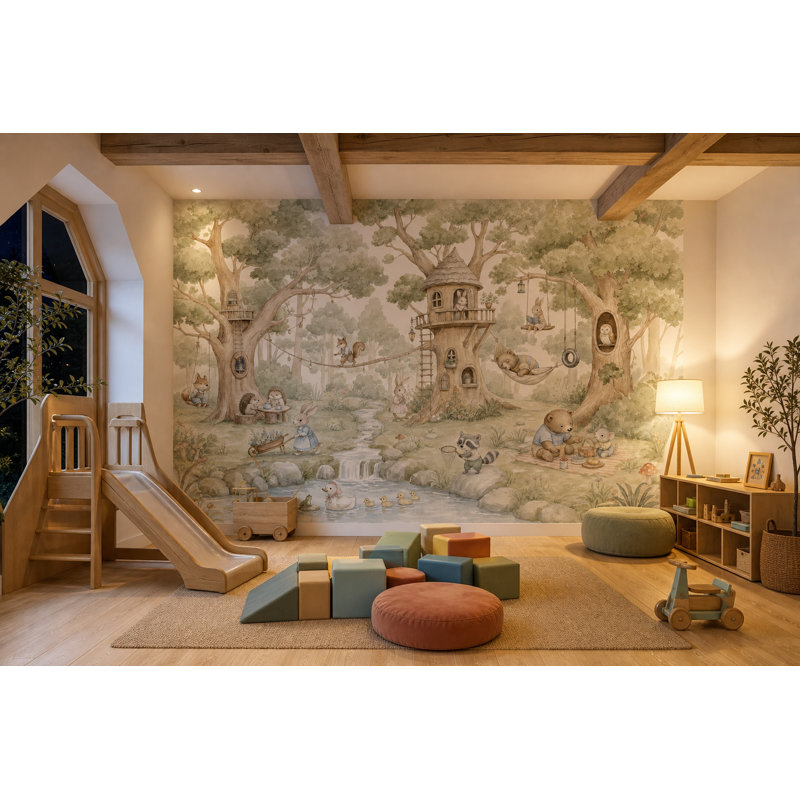 Panneau mural Treehouse, Non tissé, 160 po x 108 po