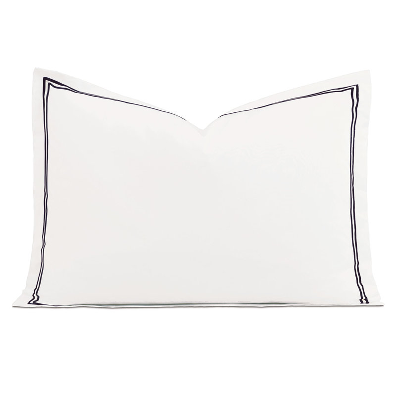 Enzo Cotton Pillow Sham, Queen, White/Black