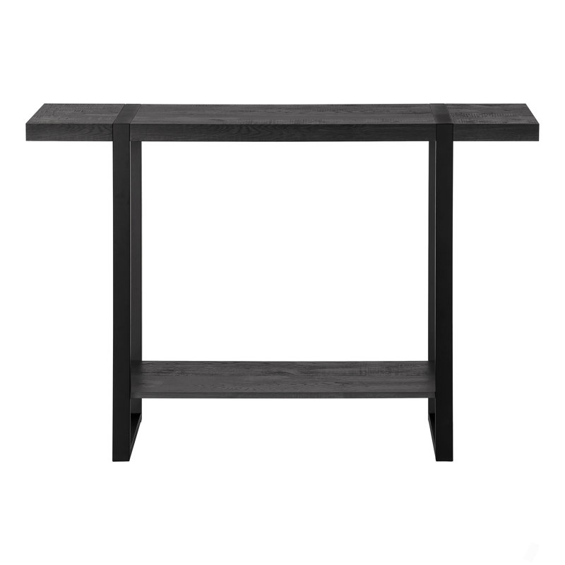 Accent Table, Console, Entryway, Narrow, Sofa, Living Room, Bedroom, Laminate, Black Metal, Contemporary, Modern, Black