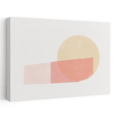 Reproduction d'art mural abstrait géométrique minimaliste chevauchant des formes pastel