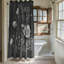 Rideau de douche standard 1 pièce Black White Flower Designs-100722251
