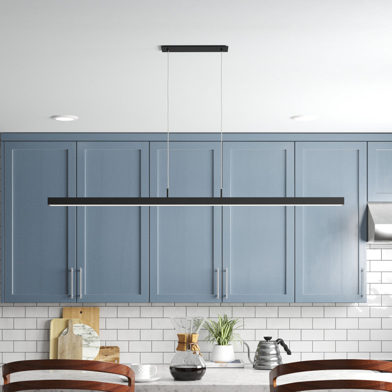 Genao 1-Light Kitchen Island Chandelier, Matt Black