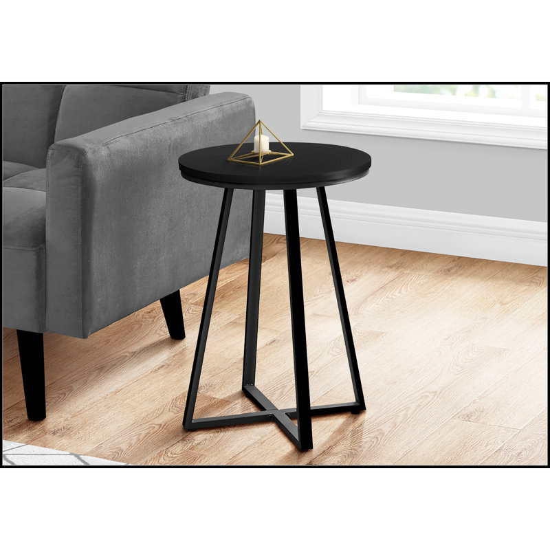 Accent Table, Side, Round, End, Nightstand, Lamp, Laminate, Metal, Contemporary, Modern