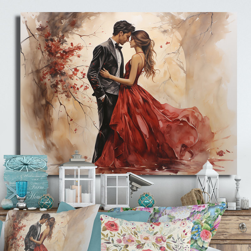 Couple de mariage - Amour éternel - Décoration murale romantique en métal, H 30 po x l 40 po x P 1 po