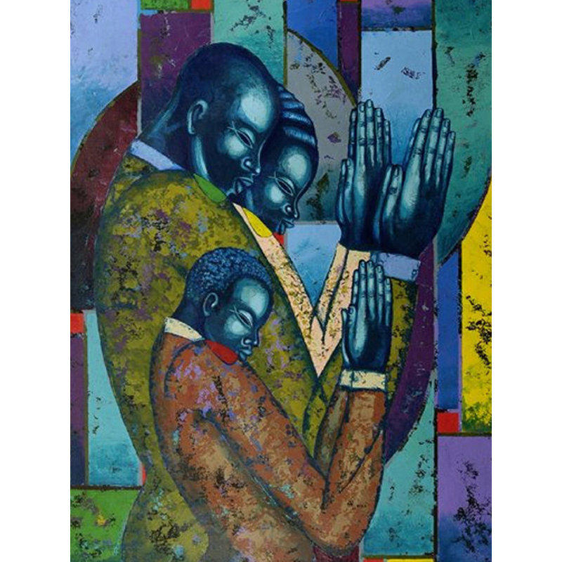 Famille fidèle, H 24 po x l 18 po