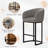 28"H Upholstered Counter Stool with Metal Frame-2098917459