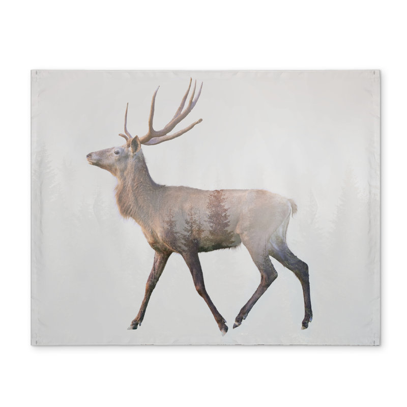 Rustic Deer & Forest Polyester Placemat | Home Decor Accent