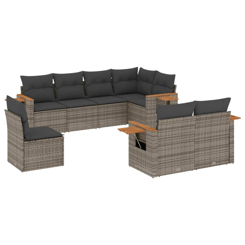 Grand canapé modulaire en rotin PE Vidaxl