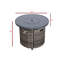Table de foyer d'extérieur en aluminium, H 25 po x l 32 po, 55 000 po, antirouille, aluminium gris