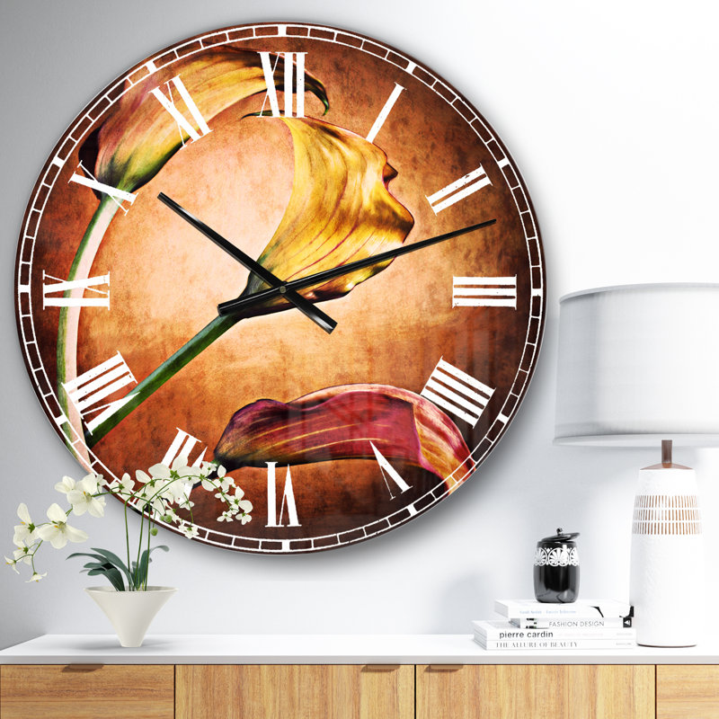 Zantedeschia Aethiopica - Horloge murale traditionnelle, Moyenne