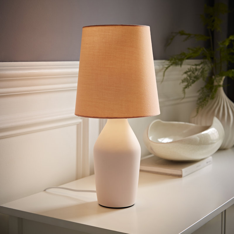 Daiva Ceramic Table Lamp, Pink, Yes