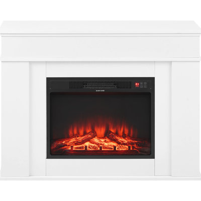 Cheminée électrique autoportante blanche de 109 cm (43 pouces) avec 1500 W et 5120 BTU, flammes réglables, télécommande, idéale pour la chambre et le bureau, poêle, minuterie 3D réaliste, télécommande, espaces de vie.