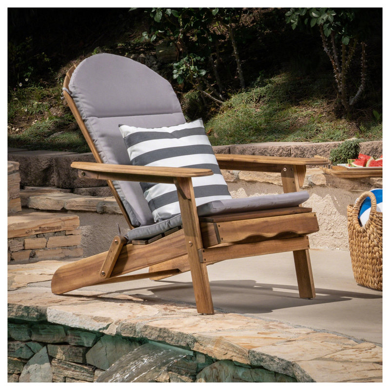 Adirondack Chair Cushion 48.25" x 22.25", Grey Fabric Outdoor Seat Pad