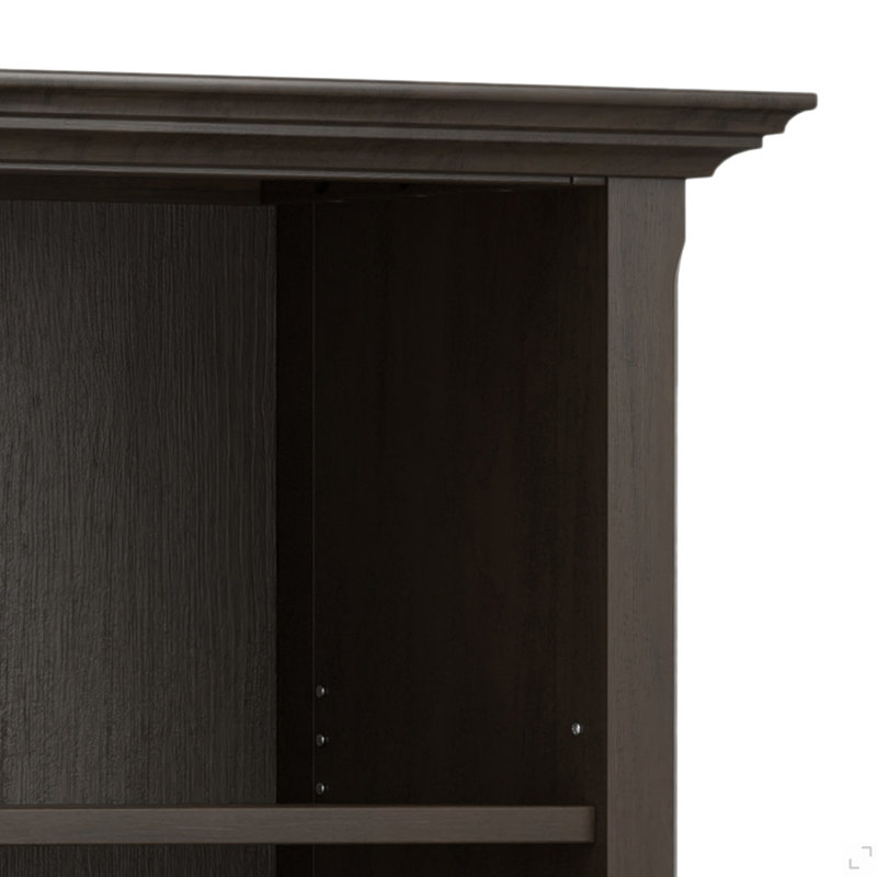 Bibliothèque Amherst 24 pouces en bois massif brun Hickory