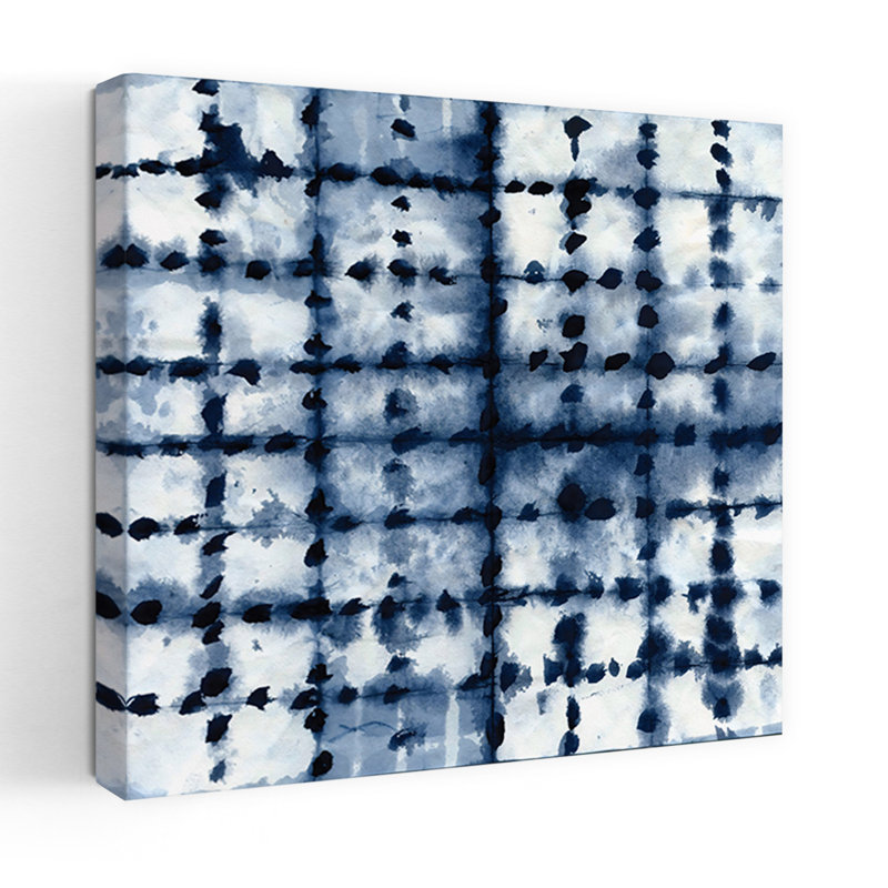 Art mural abstrait géométrique Shibori, H 18 po x l 18 po