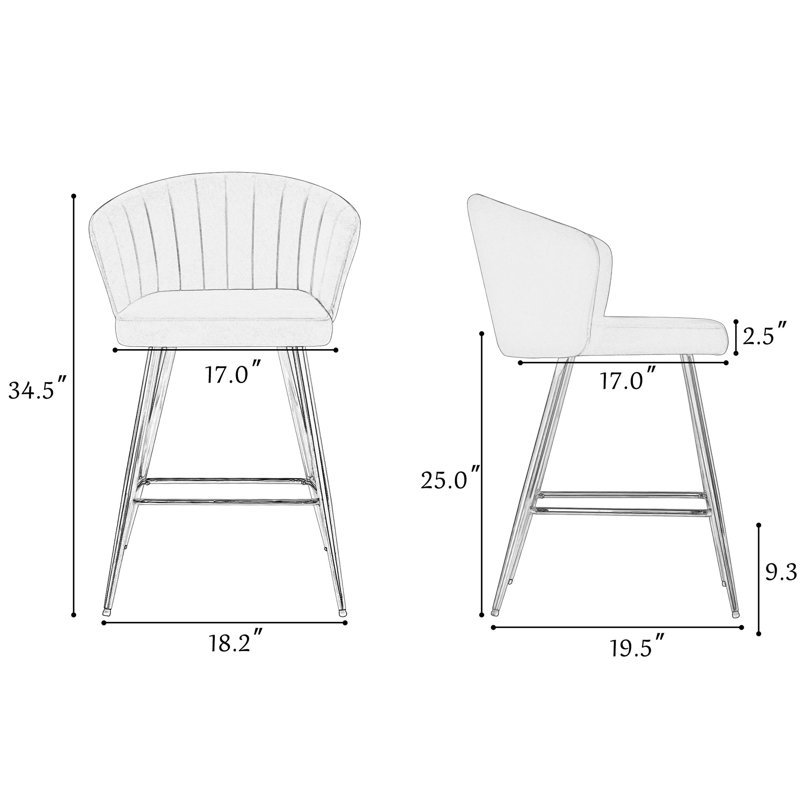 Tabouret de comptoir 25 po Mancenillier, Blanc