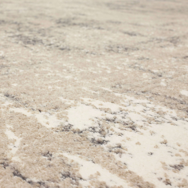 Frost Gray Abstract Rectangle Area Rug