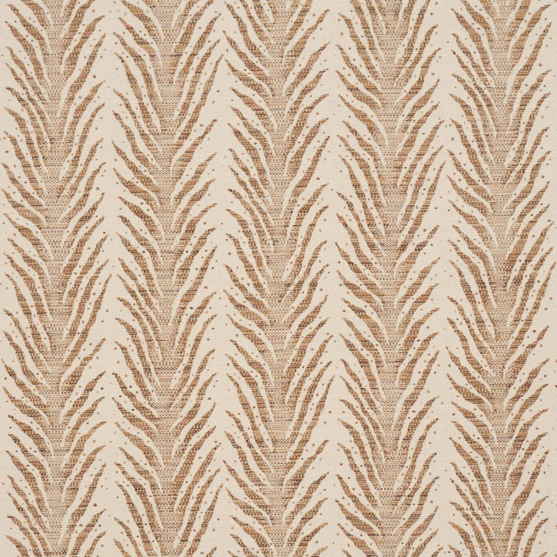 Schumacher X Celerie Kemble Creeping Fern Fabric, Brown
