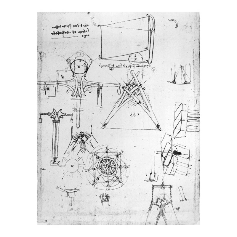 Fol. 392r-b from the Codex Atlanticus 1478-1518 (pen & amp; encre sur papier) par Leonardo Da Vinci - Estampe numérique