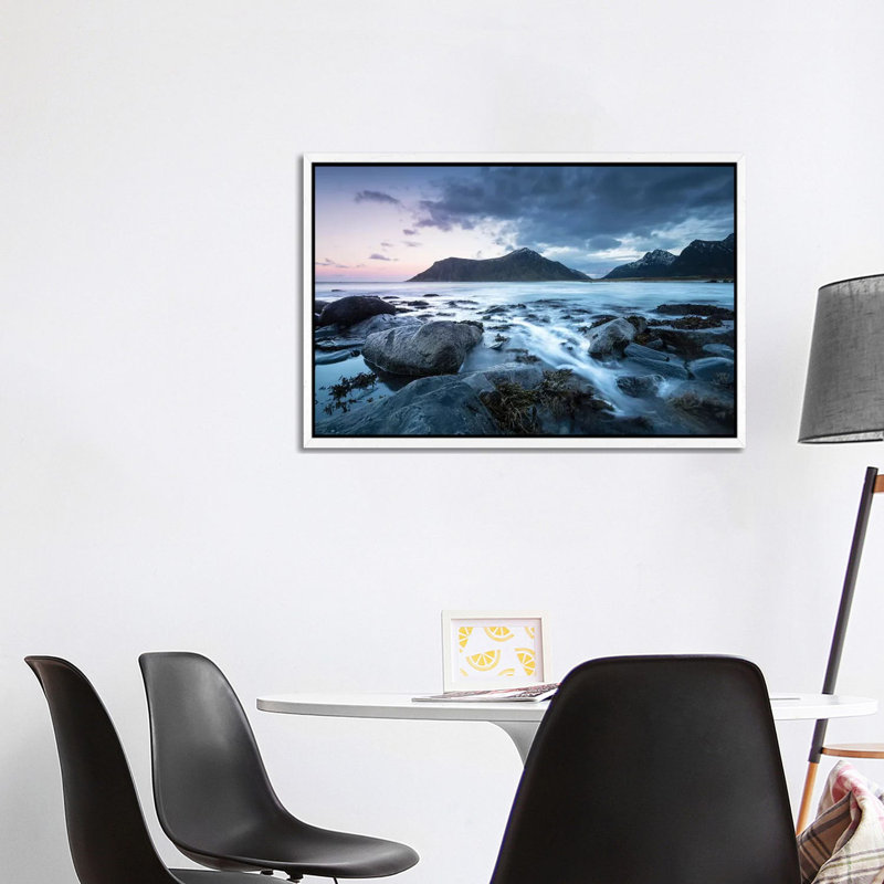 Arctic Dusk by Andreas Stridsberg - 1 Piece Wall Art on Canvas, 101.6 cm H x 66.04 cm W, White Framed
