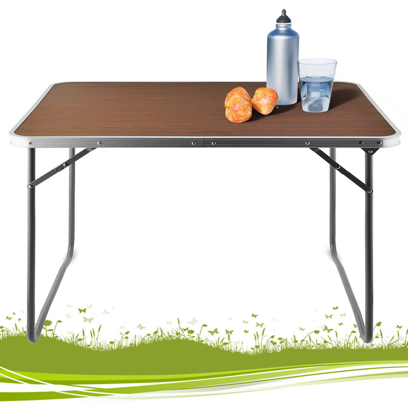 Cathryn Rectangular Wood Folding Outdoor Camping Table , 80cm cm W 60cm cm D, Brown