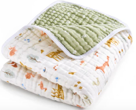 Couverture en mousseline, sauge Woodland