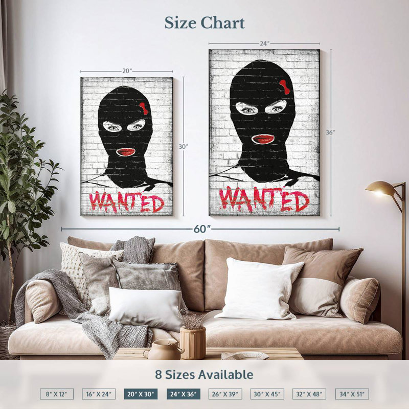 Wanted Chic Robber, 36" H x 24" W