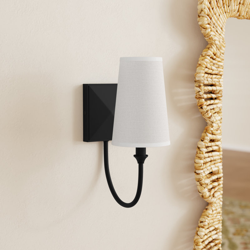 Alata 1 - Light Dimmable Armed Sconce in Matte Black, Matte Black