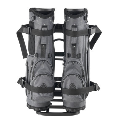Golf Cart Rear Seat Bag Holder, Carbon Steel Bracket for Carts with Grab Bars, No-Drill Installation, Black