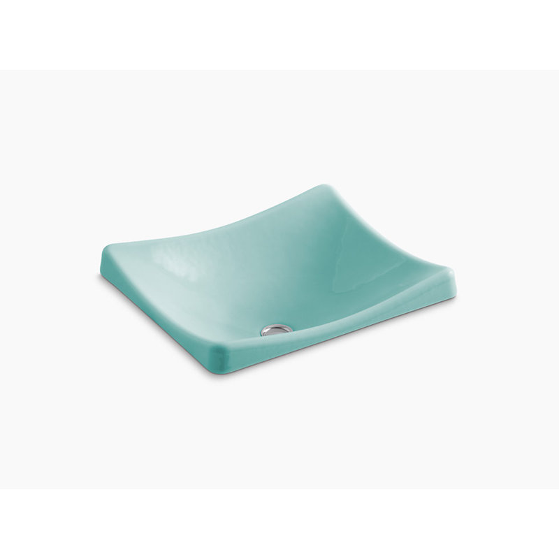 DemiLav Metal Specialty Vessel Bathroom Sink, Vapour Green