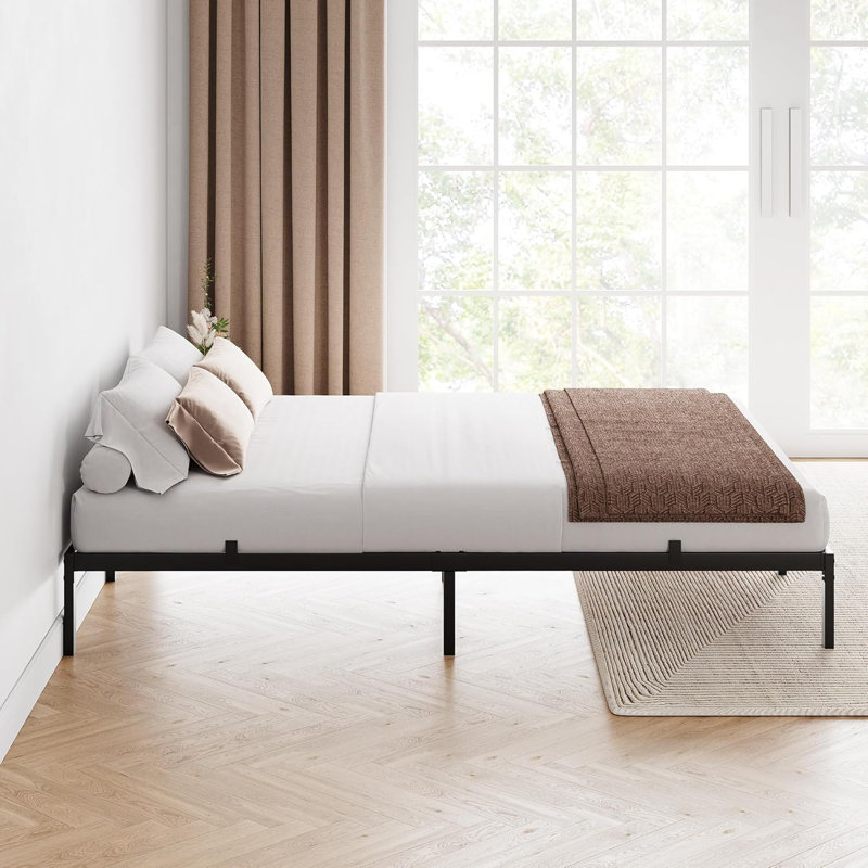 Twin Size/Full Size/Queen Size Metal Platform Bed Frame - 6/10 Inch Heavy Duty, Noise-Free Foundation