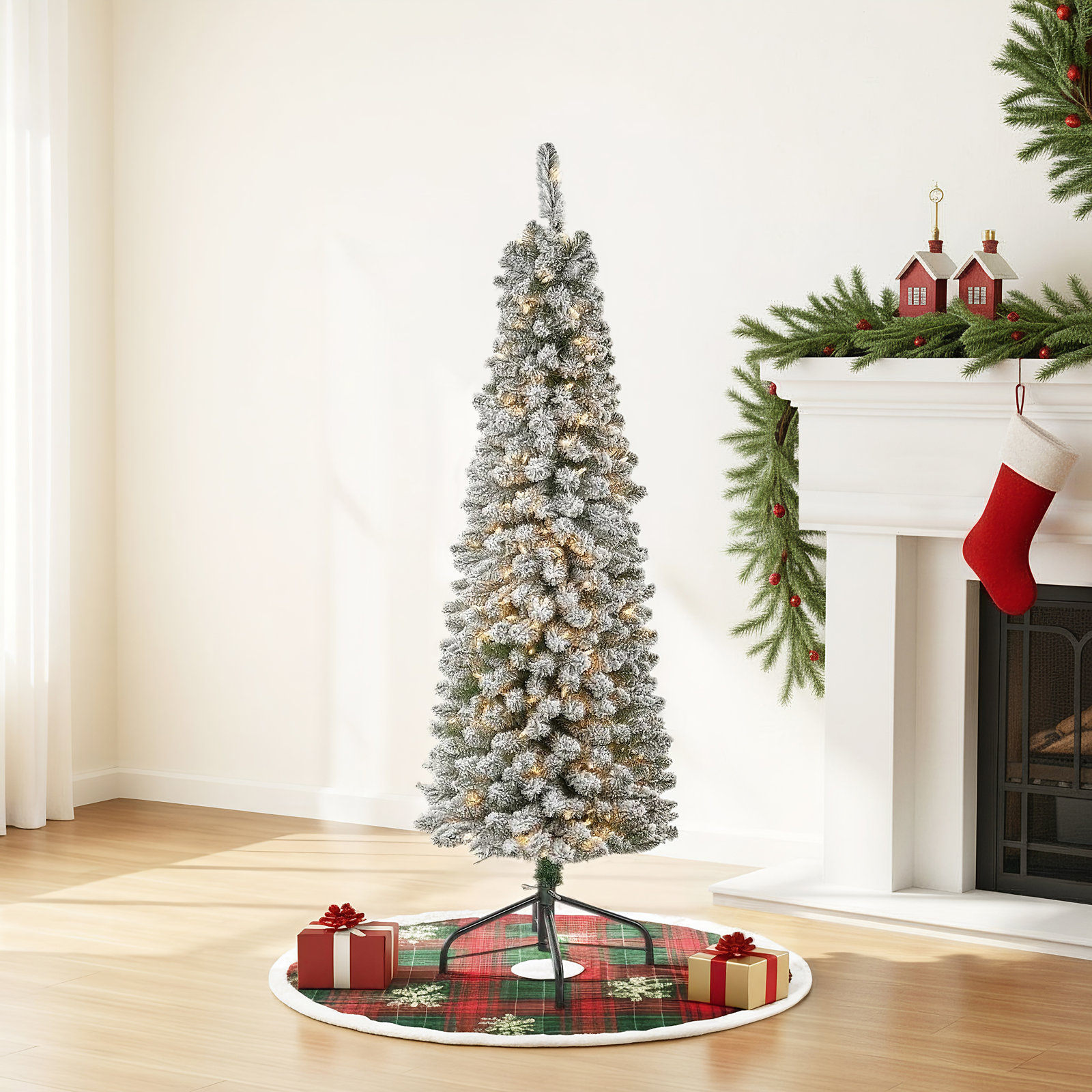 Lighted Artificial Christmas Tree, 5' H