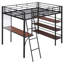 Lit mezzanine en métal Cool Cool avec 3 couches de tablettes et un bureau-951523544-951523551