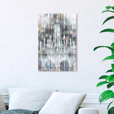 " Fashion And Glam Diamond Covered Eyes Silver Chandeliers "