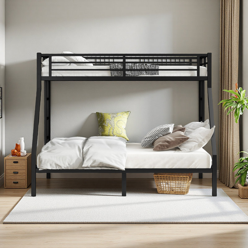 Lit superposé simple au-dessus de grand lit en métal pour les adolescents et les adultes, peu encombrant / réduit le bruit
