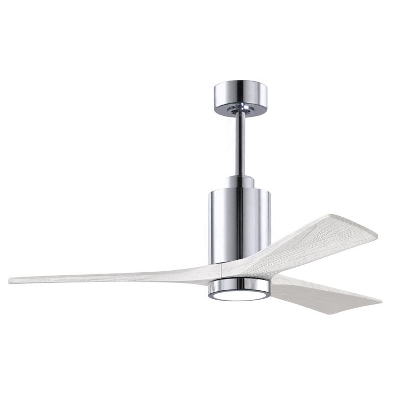 Patricia LED Downrod Ceiling Fan, Polished Chrome, Matte White, 60"