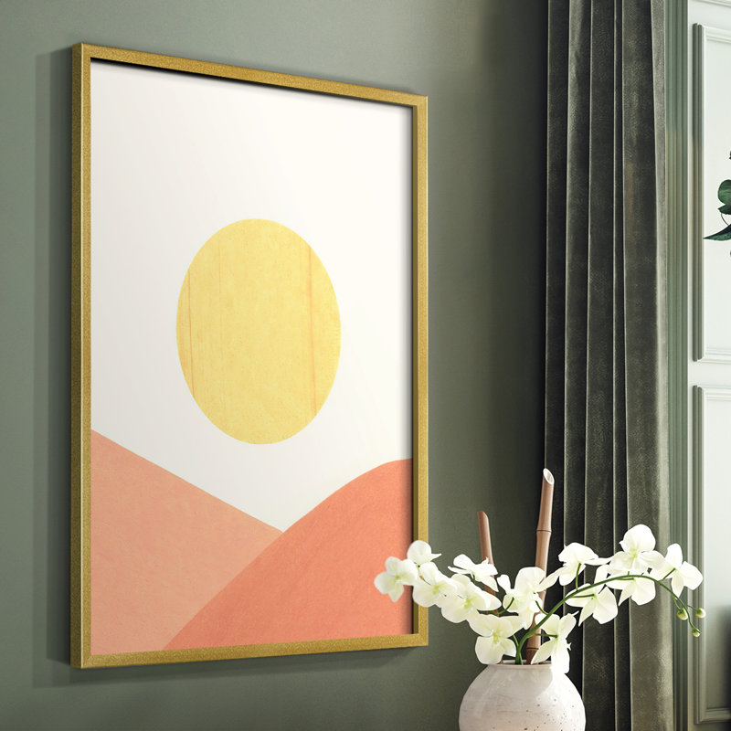 Simple Boho Sun II, reproduction encadrée - bois massif