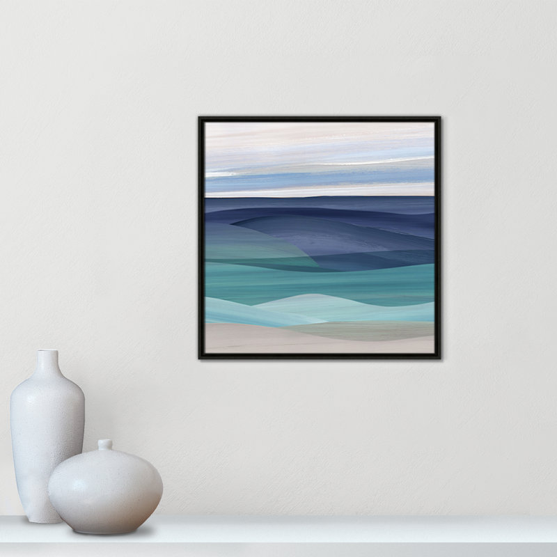 «Blue Valley Print» par Carol Robinson, Espresso, H 25,5 po x l 25,5 po x P 2 po