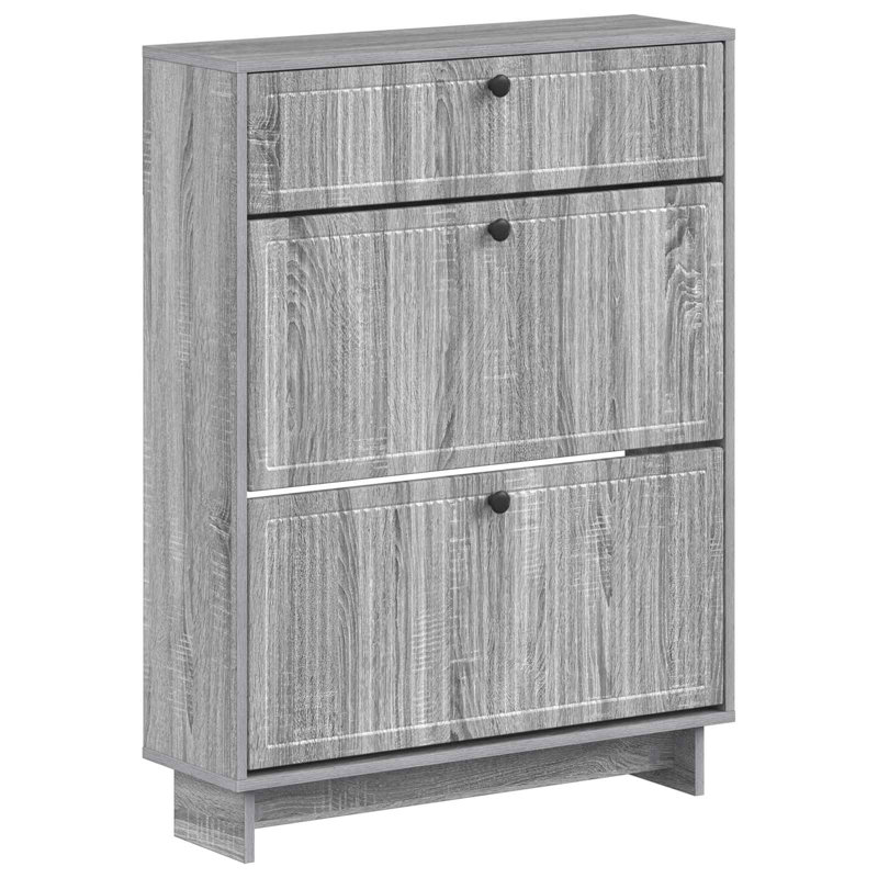  Shoe Cabinet with Shelf with Storage EDE Engineered Wood Footwear Rack, Grey Sonoma, 103 cm H x 78 cm W x 24 cm D