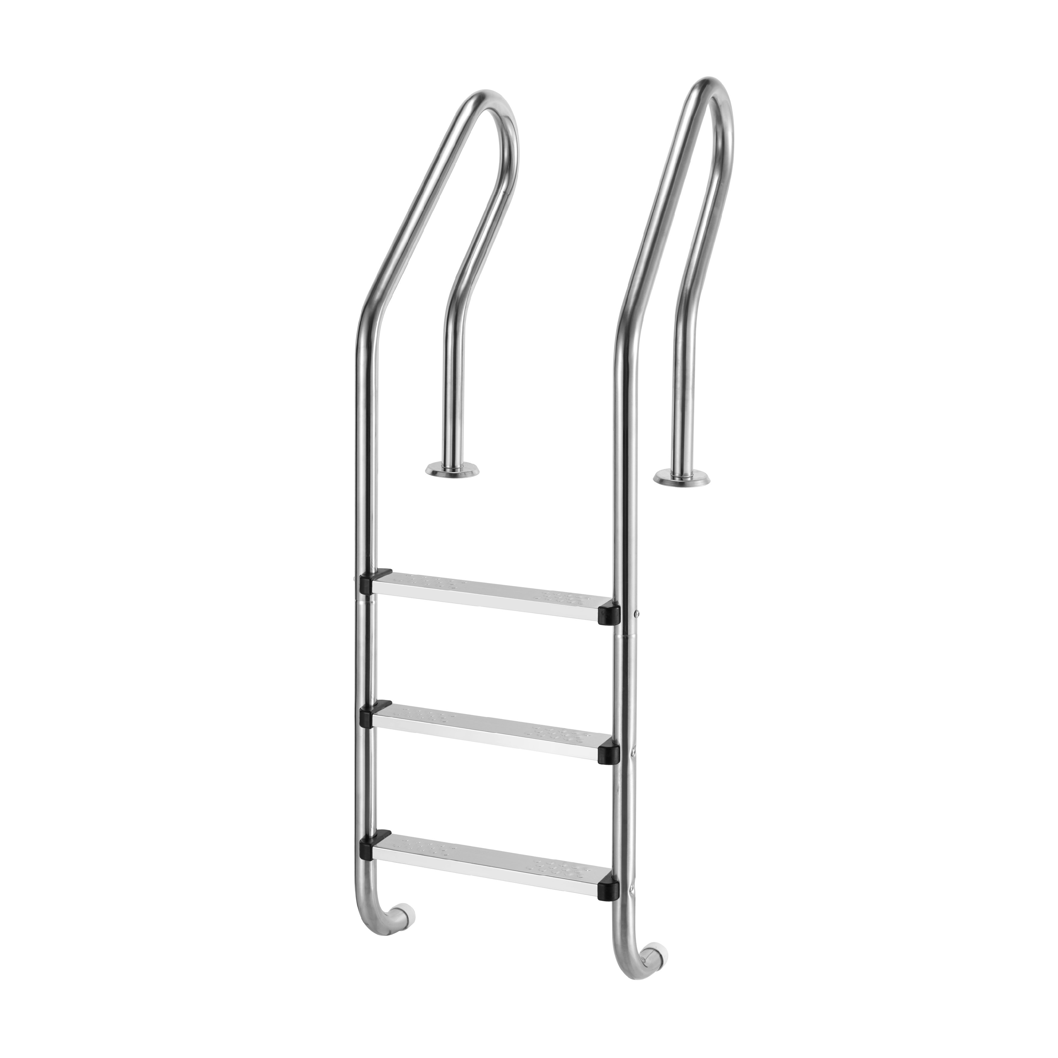 Échelle Giantex échelle de piscine à 3 niveaux 147cm en acier