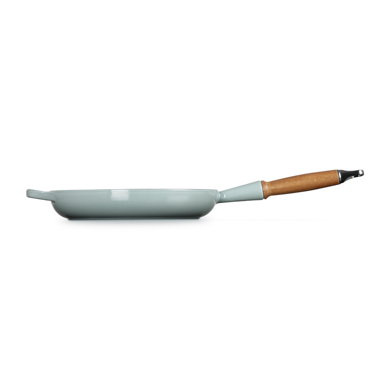 Le Creuset Enameled Cast Iron Alpine Wood Handle Fry Pan, 2.25Qt. - Flame, Sea Salt