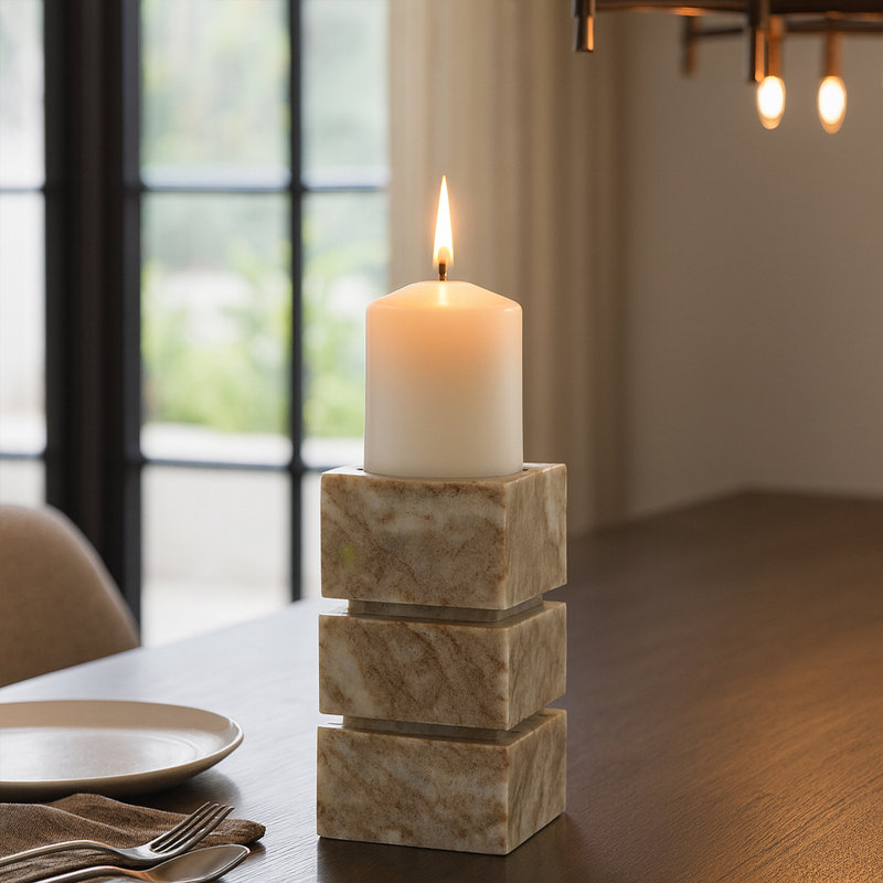 Pillar Candle Holder, 8" H x 4" W x 4" D